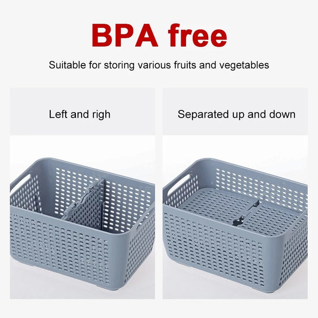 Set of 3 Stackable Fridge Fruit and Vegetable Storage Containers - sundaymorningtomato