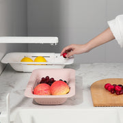 Extendable and Adjustable Over The Kitchen Sink Colander Food Strainer - sundaymorningtomato