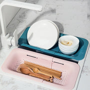 Extendable and Adjustable Over The Kitchen Sink Colander Food Strainer - sundaymorningtomato